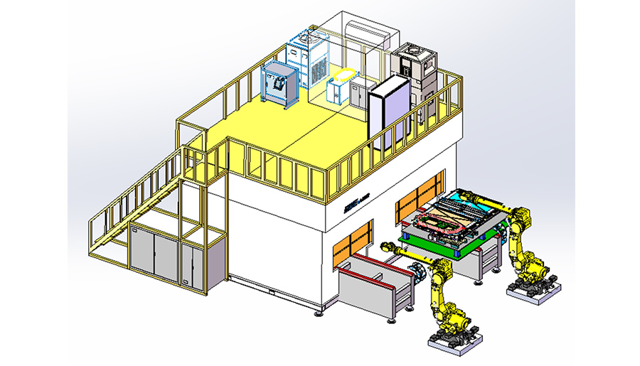 新能源汽車電池盒中蓋激光釺焊工作站